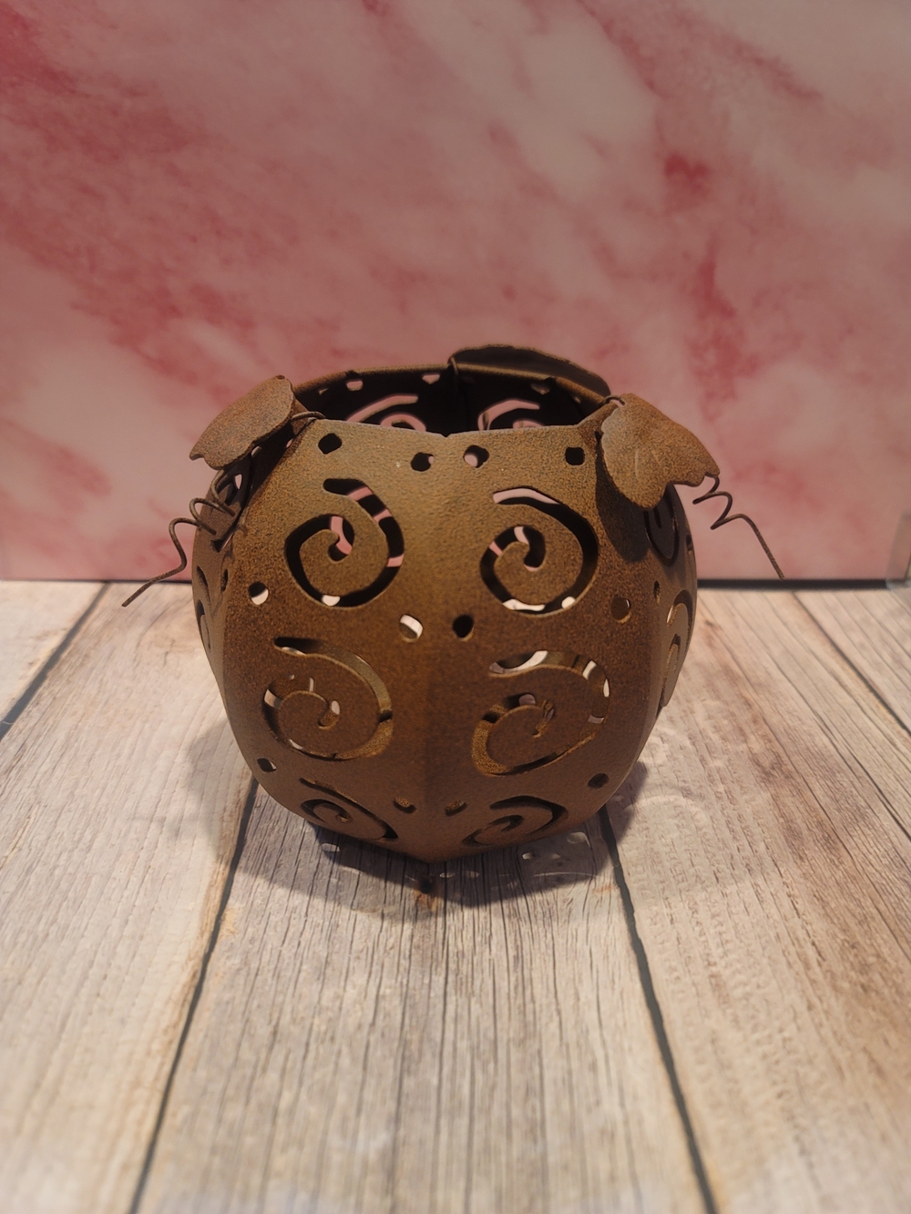 Rustic Pumpkin Metal Tea Light Holder From PartyLite - P7919 - Home Accents
